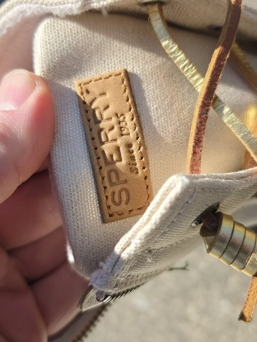 Sperry Cream Canvas and Rubber Duck Boot Ankle Rain Boots